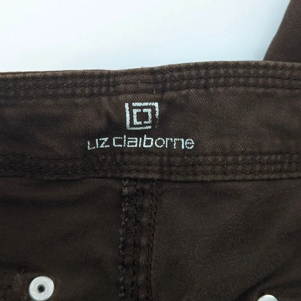 Liz Claiborne Dana Buchman Casual Capri Ankle Pants Navy Brown Bundle Size 10